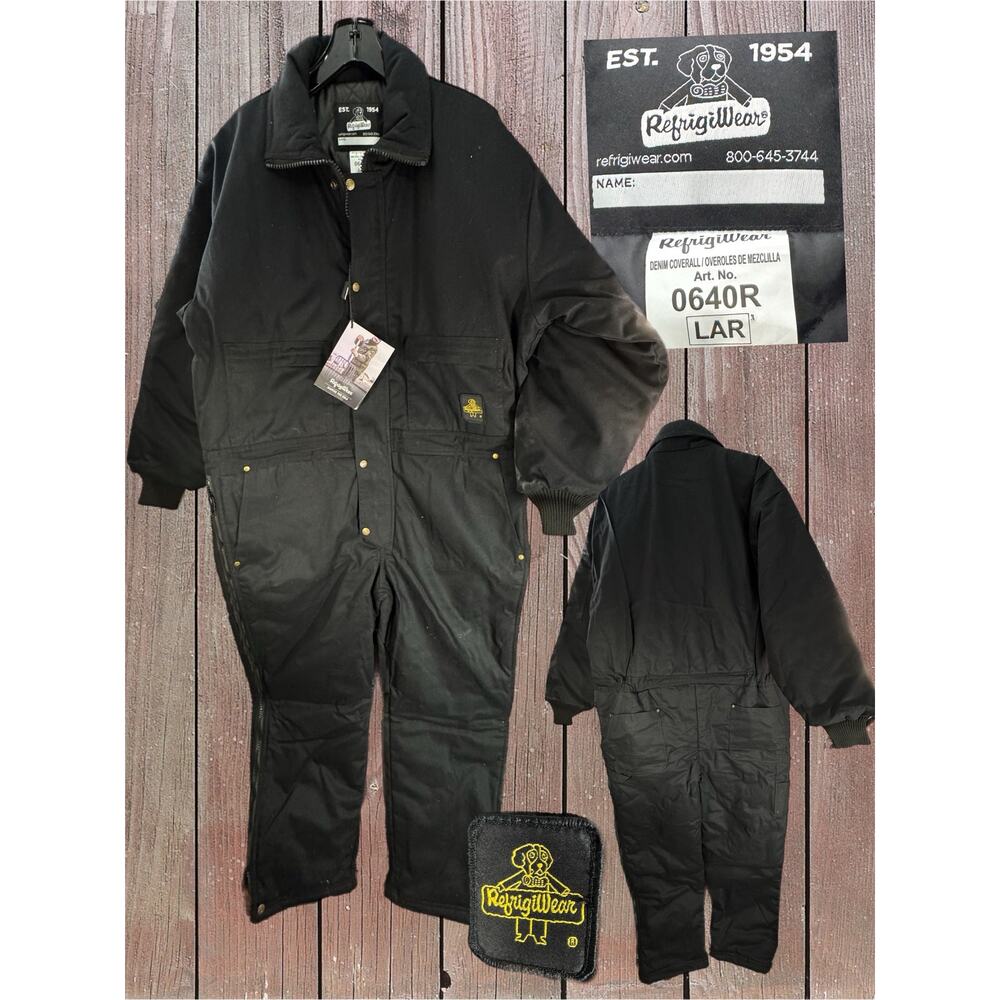 Refrigiwear Men's 0640R Cooler Wear ComfortGuard Coveralls Black Large -10F